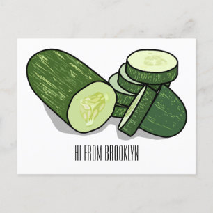 Postal Ilustracion personalizado Cucumber