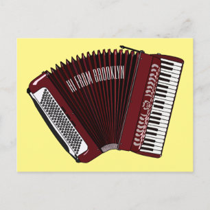 Postal Ilustracion personalizado de acordeón