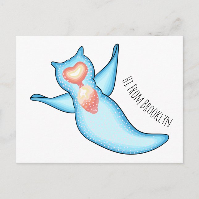 Postal Ilustracion personalizado de ángel de mar (Anverso)