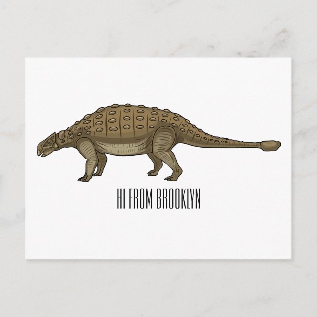 Postal Ilustracion personalizado de Ankylosaurus (Anverso)