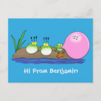 Ilustracion personalizado de bblegum de ranas grac