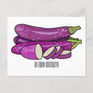 Postal Ilustracion personalizado de berenjenas