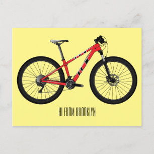 Postal Ilustracion personalizado de bicicletas