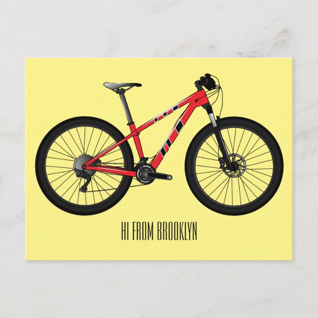 Postal Ilustracion personalizado de bicicletas (Anverso)