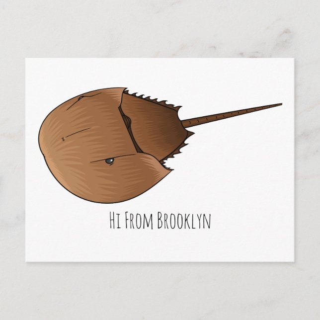 Postal Ilustracion personalizado de cangrejo herradura (Anverso)