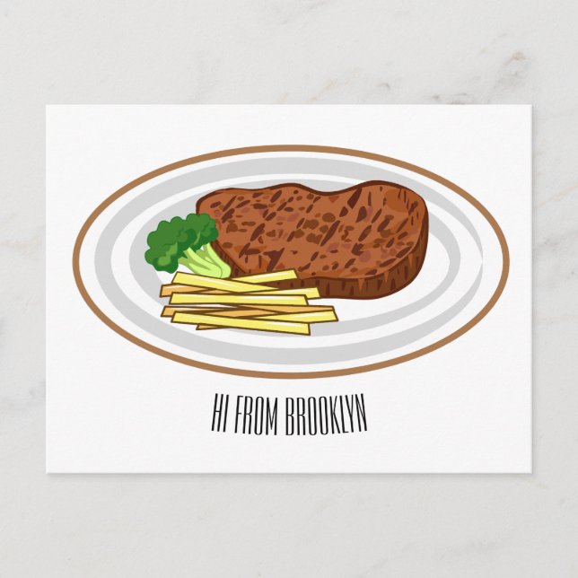 Postal Ilustracion personalizado de carne (Anverso)