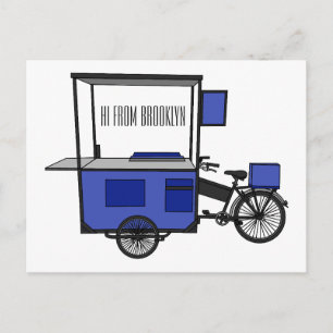 Postal Ilustracion personalizado de carrito de alimentos