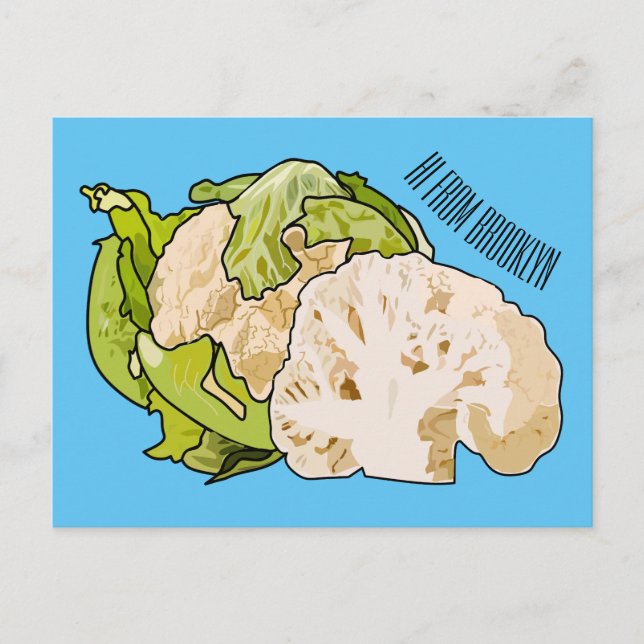 Postal Ilustracion personalizado de coliflor (Anverso)