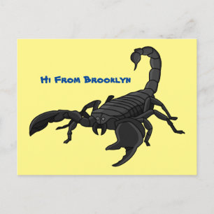 Postal Ilustracion personalizado de escorpión hambriento 