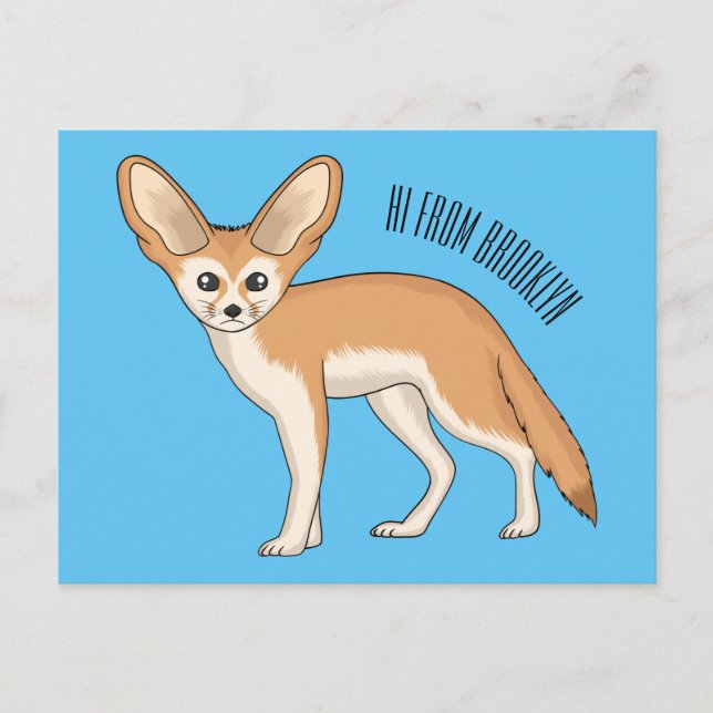 Postal Ilustracion personalizado de Fennec fox (Anverso)