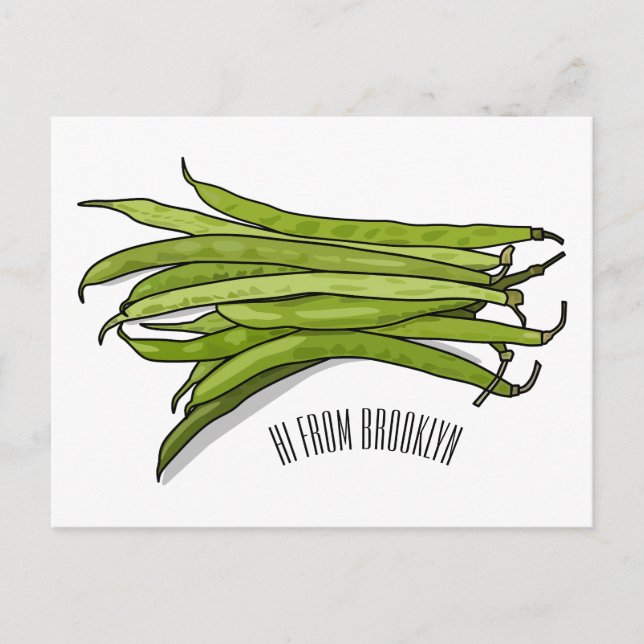 Postal Ilustracion personalizado de frijol verde (Anverso)