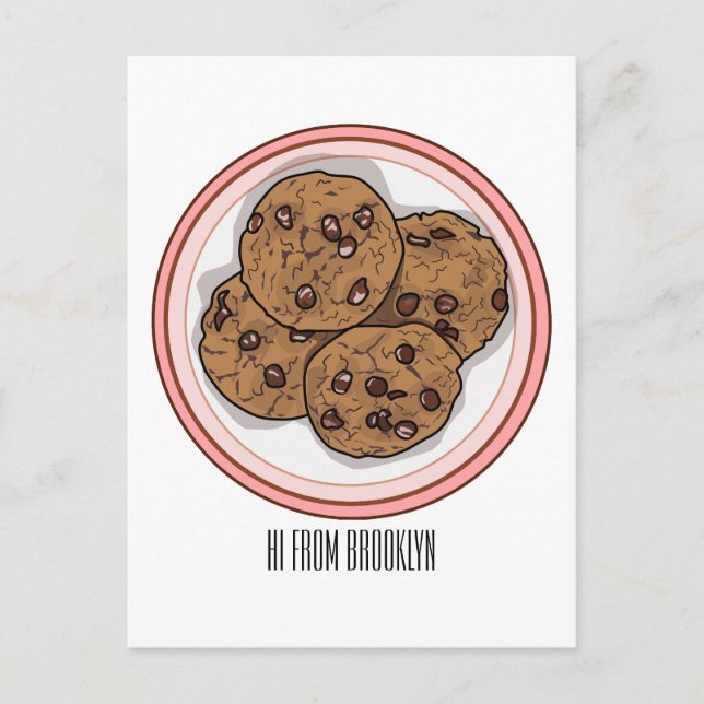 Postal Ilustracion personalizado de galletas de chocolate (Anverso)
