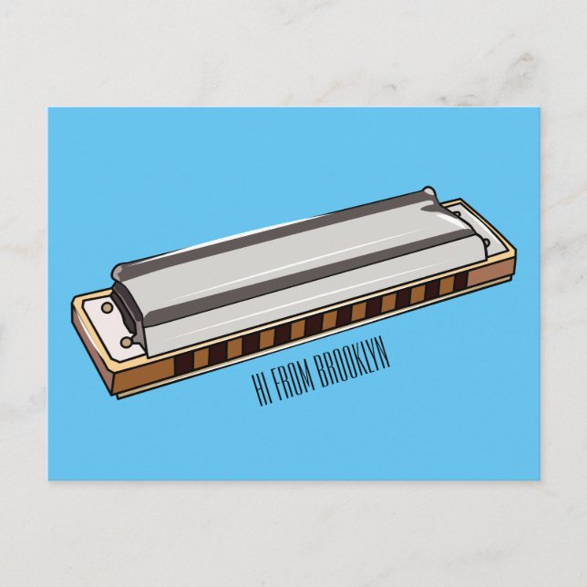Postal Ilustracion personalizado de Harmonica (Anverso)