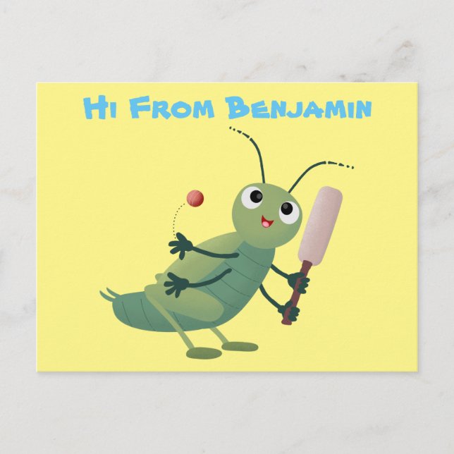 Postal Ilustracion personalizado de insectos de cricket v (Anverso)