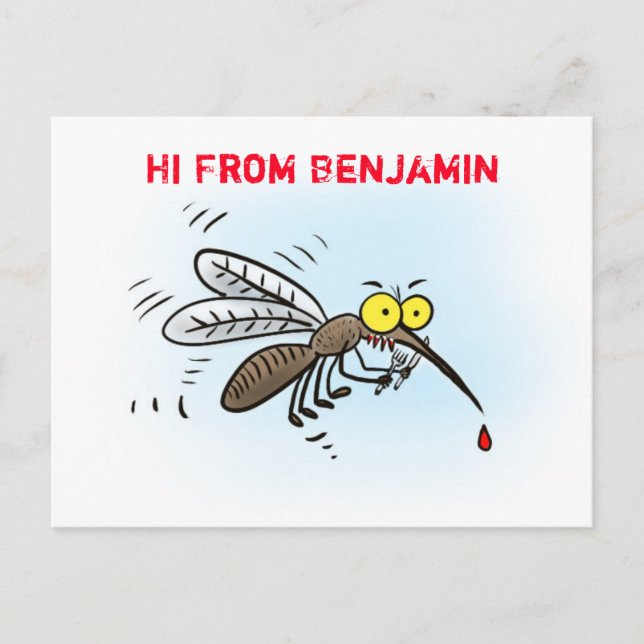 Postal Ilustracion personalizado de insectos de mosquitos (Anverso)