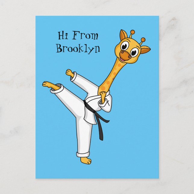 Postal Ilustracion personalizado de Kung Fu giraffe (Anverso)