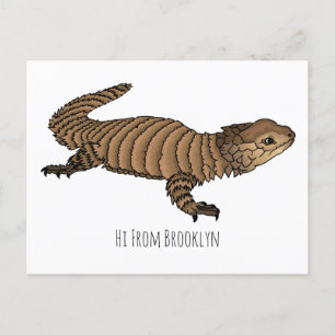 Postal Ilustracion personalizado de lagarto de Armadillo