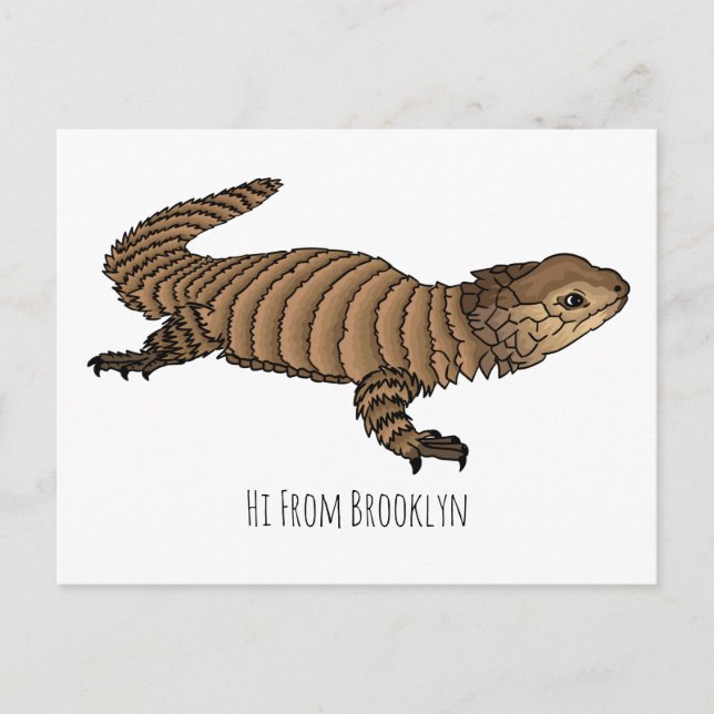 Postal Ilustracion personalizado de lagarto de Armadillo (Anverso)