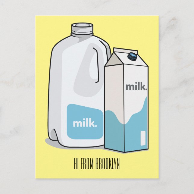 Postal Ilustracion personalizado de leche (Anverso)