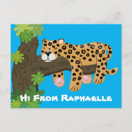 Postal Ilustracion personalizado de leopardo lindo