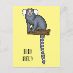 Postal Ilustracion personalizado de marmoset común