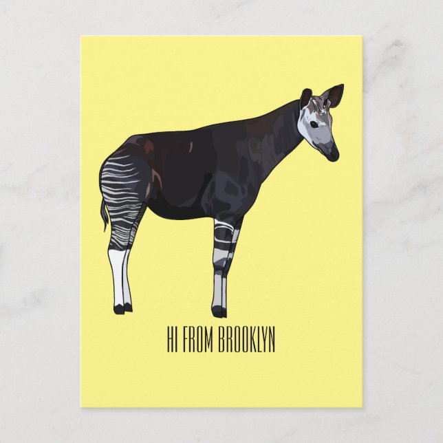 Postal Ilustracion personalizado de Okapi (Anverso)