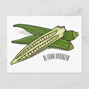 Postal Ilustracion personalizado de Okra