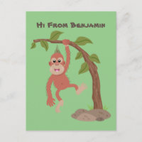 Ilustracion personalizado de orangután bebé feliz