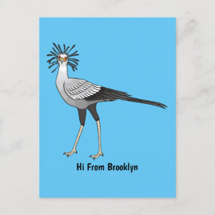 Postal Ilustracion personalizado de pájaro de Secretario