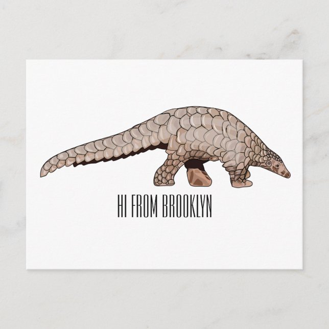 Postal Ilustracion personalizado de Pangolin (Anverso)