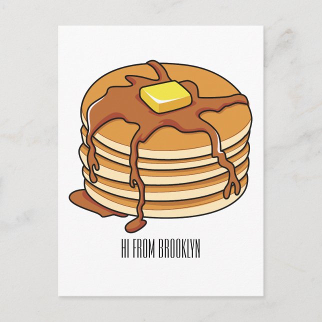 Postal Ilustracion personalizado de panqueques (Anverso)