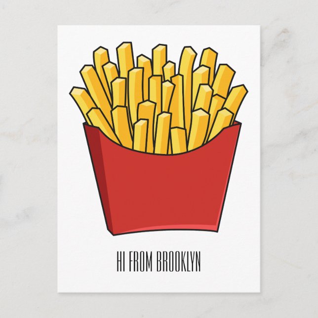 Postal Ilustracion personalizado de patatas fritas (Anverso)