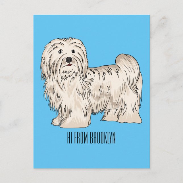 Postal Ilustracion personalizado de perro de La Habana (Anverso)