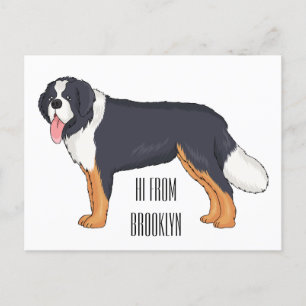 Postal Ilustracion personalizado de perro de montaña de B