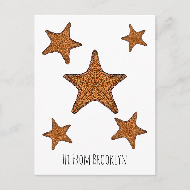 Postal Ilustracion personalizado de pez estrella (Anverso)