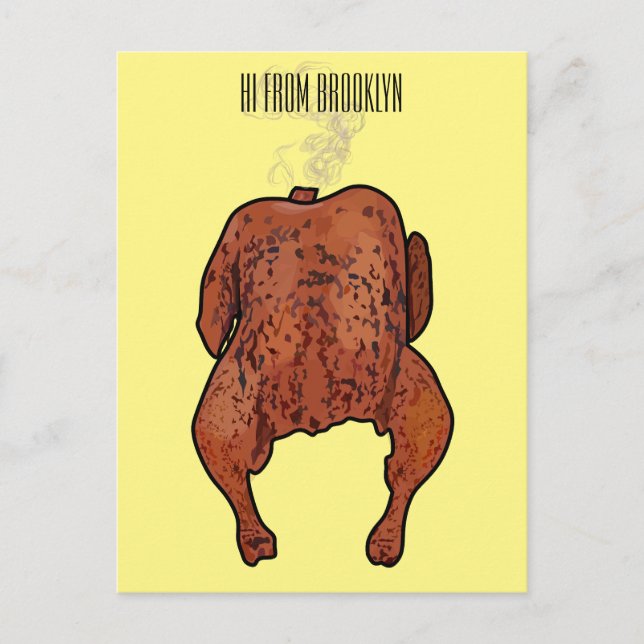 Postal Ilustracion personalizado de pollo asado (Anverso)