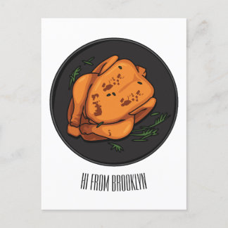 Postal Ilustracion personalizado de pollo asado