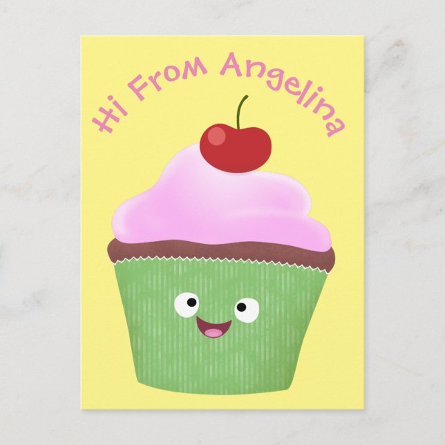Postal Ilustracion personalizado de quequitos alegres (Anverso)