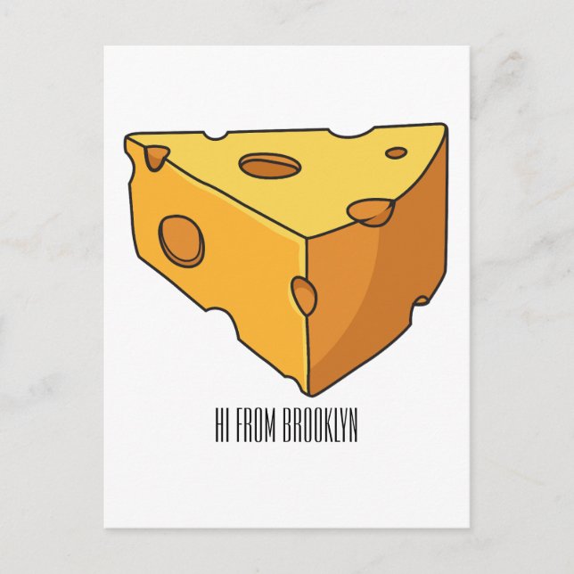 Postal Ilustracion personalizado de queso (Anverso)