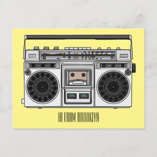 Postal Ilustracion personalizado de radio