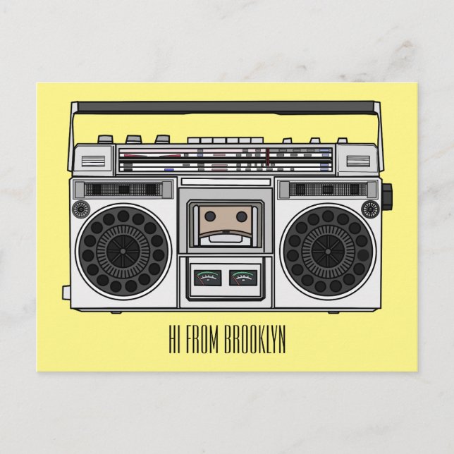 Postal Ilustracion personalizado de radio (Anverso)