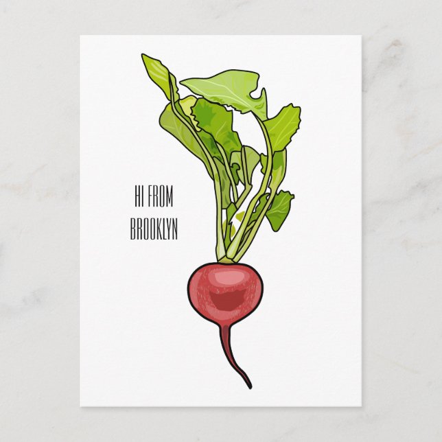 Postal Ilustracion personalizado de Radish (Anverso)