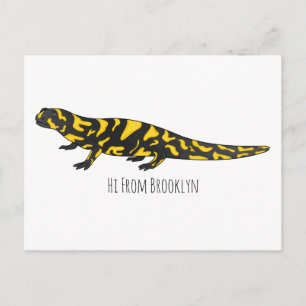 Postal Ilustracion personalizado de salamandra tigre