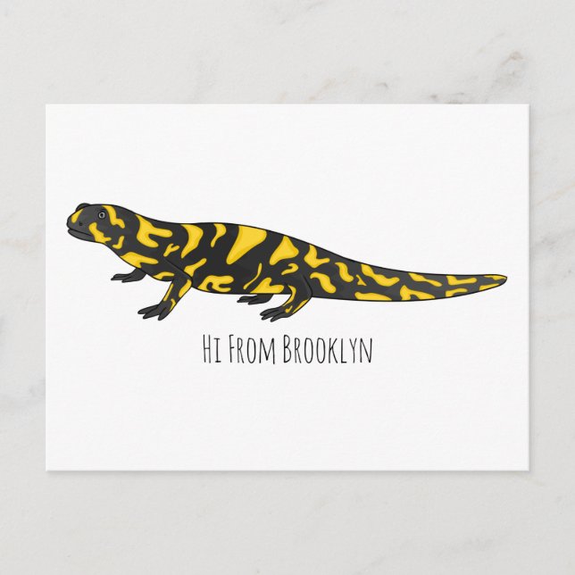 Postal Ilustracion personalizado de salamandra tigre (Anverso)