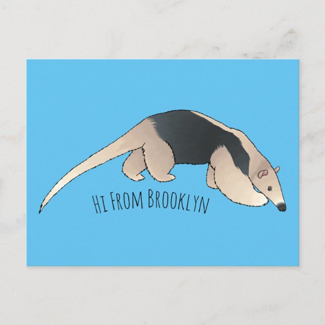 Postal Ilustracion personalizado de Tamandua (Anverso)
