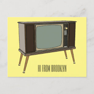 Postal Ilustracion personalizado de televisión