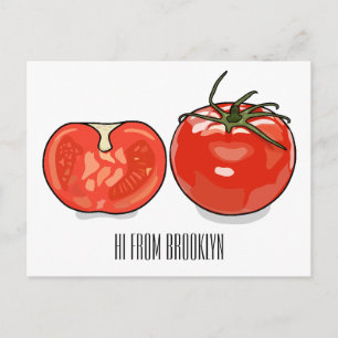 Postal Ilustracion personalizado de tomate
