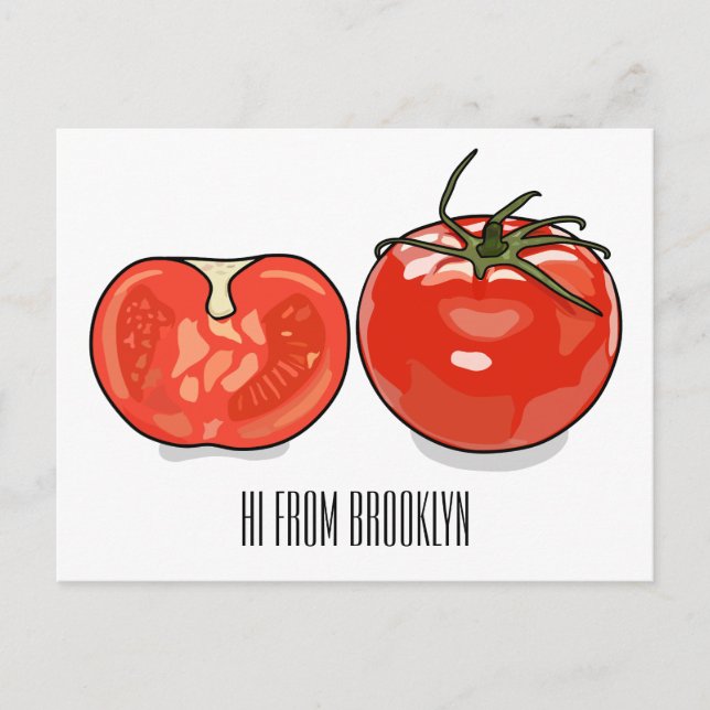 Postal Ilustracion personalizado de tomate (Anverso)