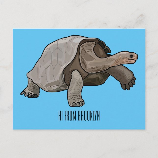Postal Ilustracion personalizado de tortugas de Galápagos (Anverso)