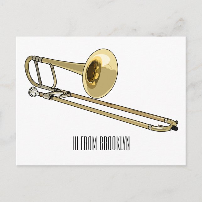 Postal Ilustracion personalizado de Trombone (Anverso)